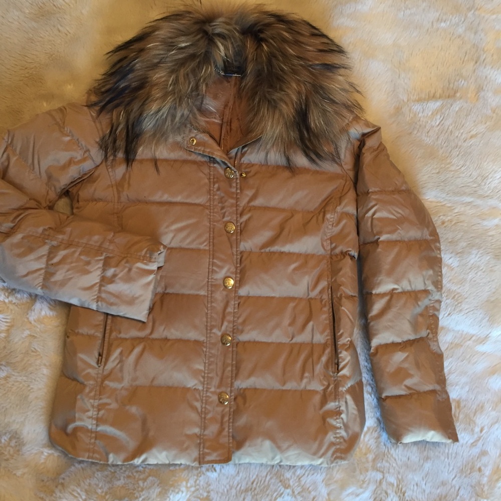 Brooks Brothers down puffer coat w/ fur collar